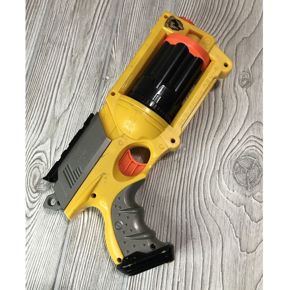 Nerf N-Strike Maverick REV-6 Blaster Yellow Rotating Barrel Toy Gun